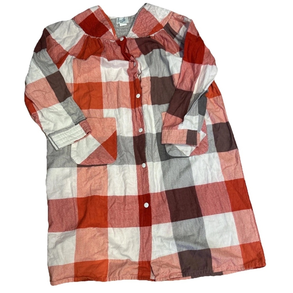 Casual Nights Cottagecore Cozy  Women's Flannel Long Sleeve Nightgown Medium